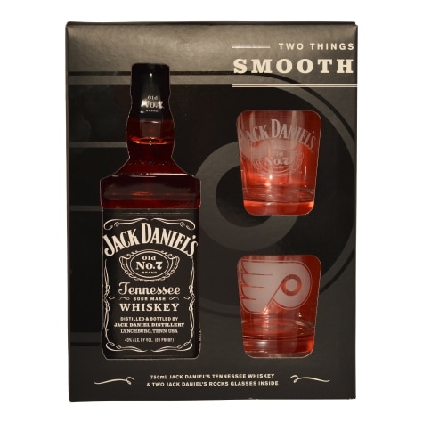Jack Daniel's Old No 7 Black Label Tennessee Whiskey with 2 Flyers Rock  Glasses Gift Set