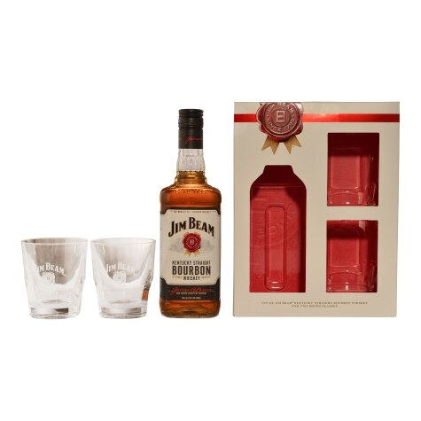 Jim Beam Straight Bourbon with Glass Gift Set